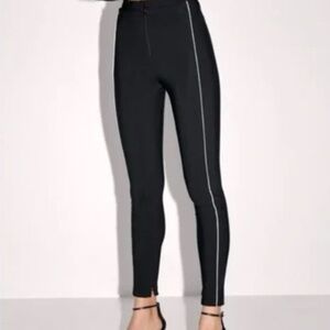 Zara Sparkly Side Stripe Leggings Black & Diamonds